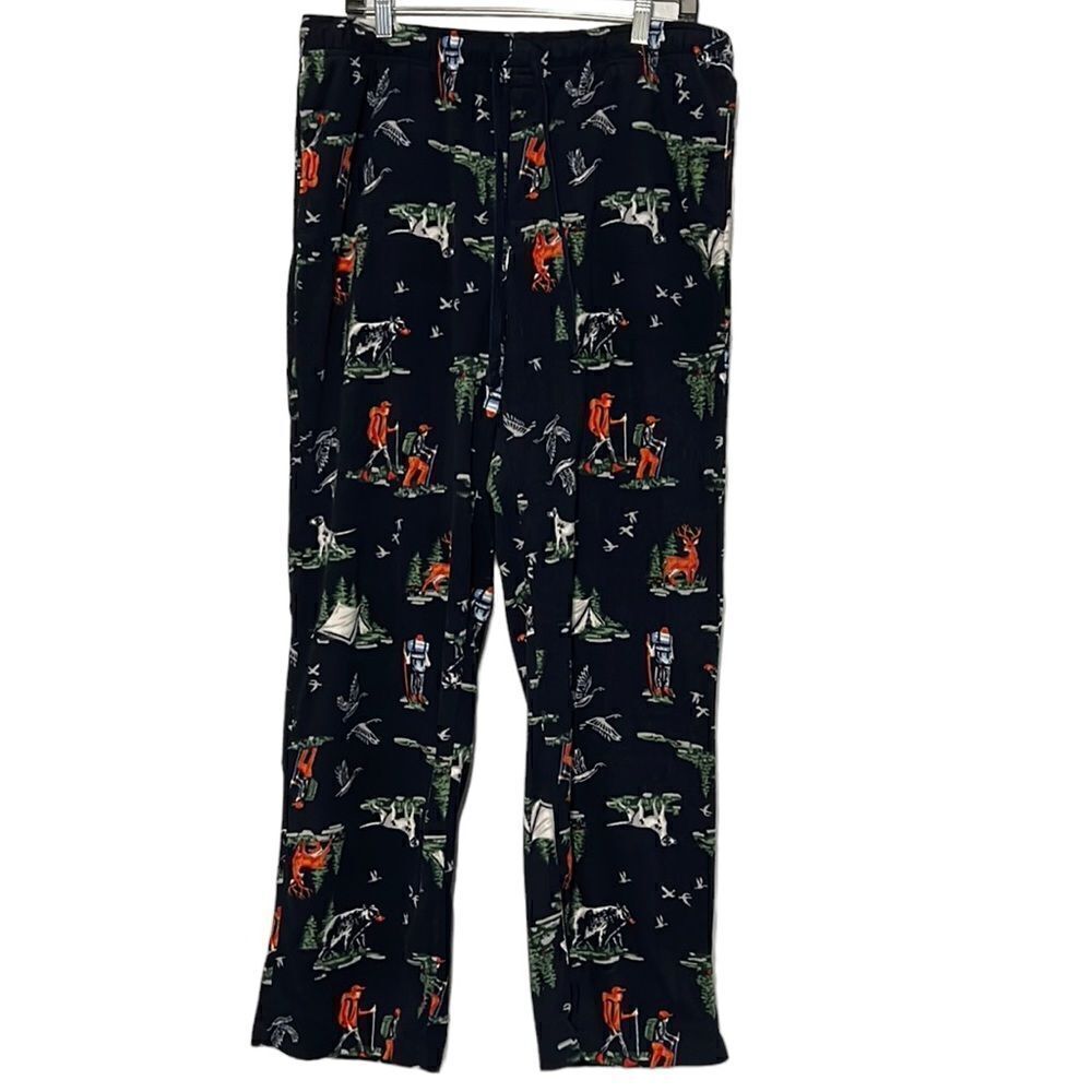 Fleece Pajama Bottoms Men's Size Large Sonoma Navy Outdoors Animals Pants